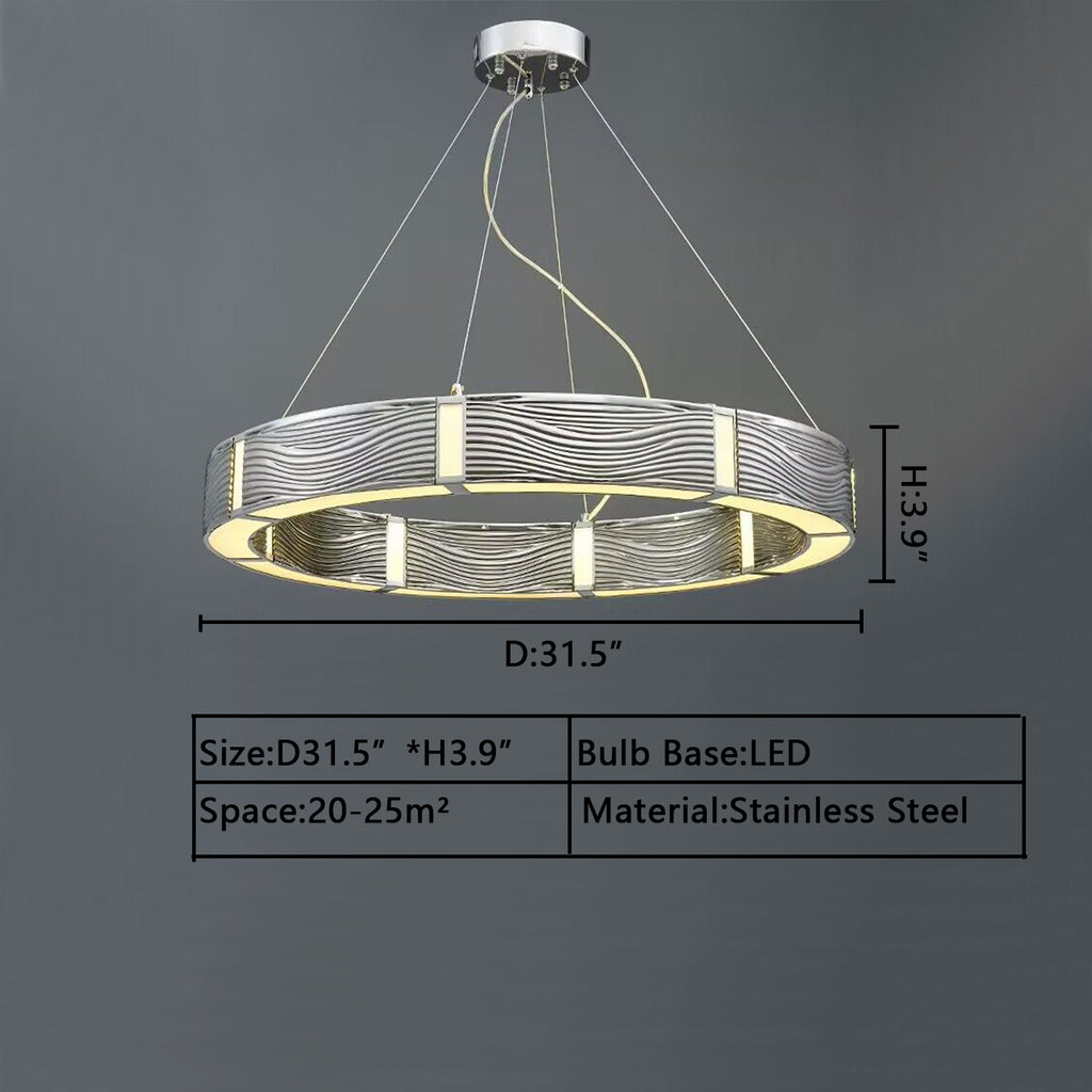 D31.5 INCHES Aura pendant modern gold/chrome crystal chandelier visual comfortable art round chandelier light for coffee table /bar/dining table /living room/bedroom/coffee shop /